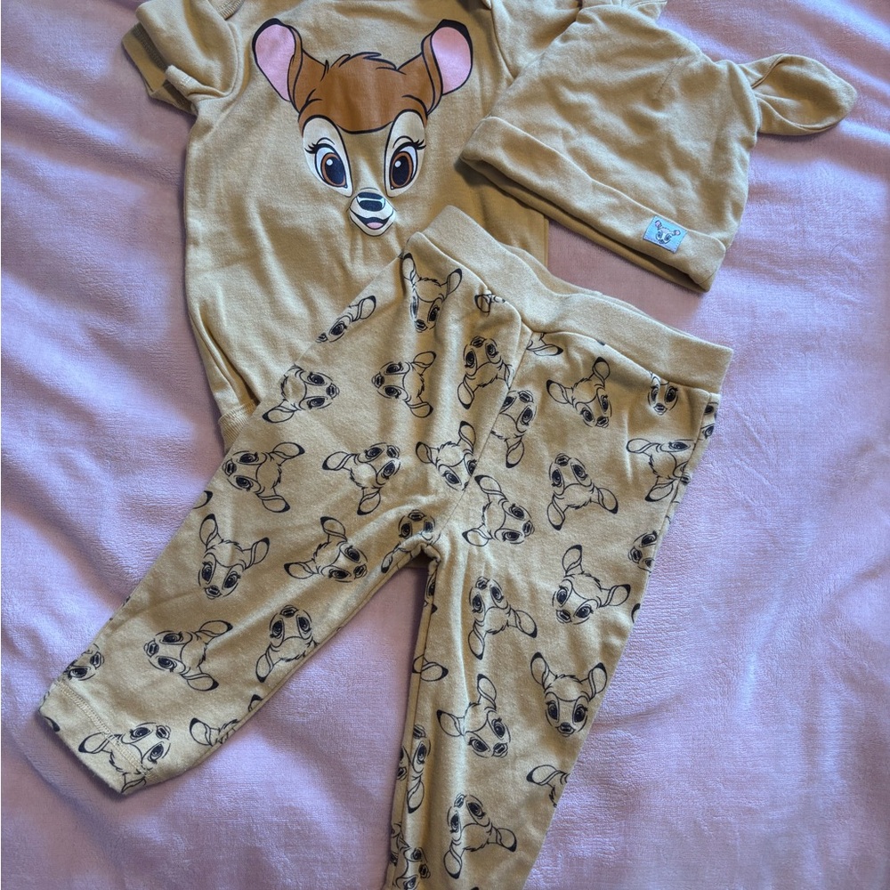Kids Tan Pajamas Set with Animal Print